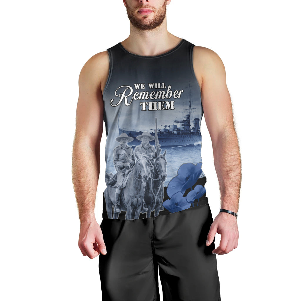 New Zealand ANZAC Day Men Tank Top HMNZS Achilles We Will Remember Them