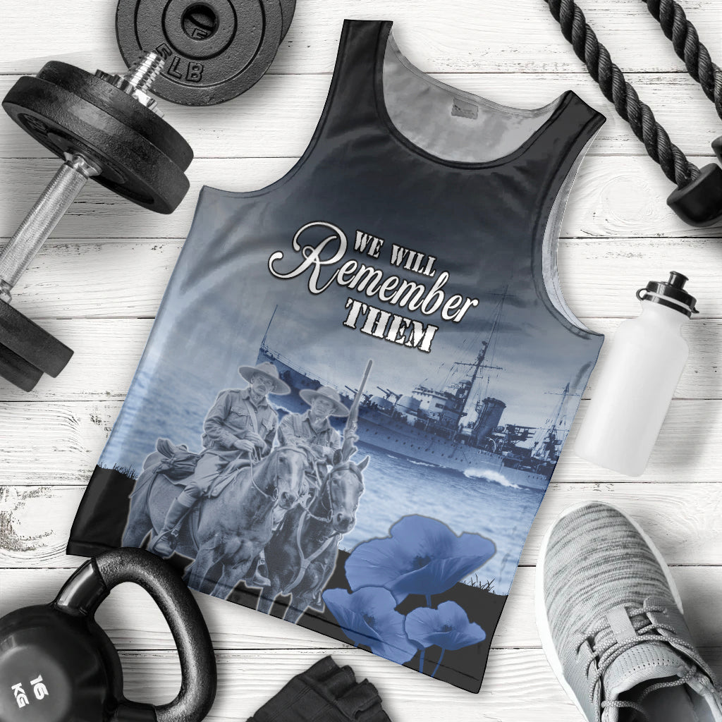New Zealand ANZAC Day Men Tank Top HMNZS Achilles We Will Remember Them