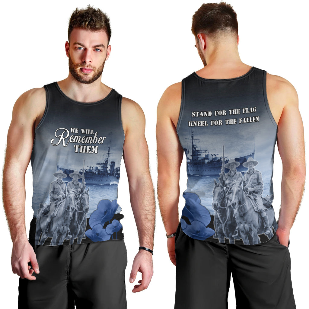 New Zealand ANZAC Day Men Tank Top HMNZS Achilles We Will Remember Them