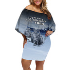 New Zealand ANZAC Day Off Shoulder Short Dress HMNZS Achilles We Will Remember Them