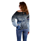 New Zealand ANZAC Day Off Shoulder Sweater HMNZS Achilles We Will Remember Them