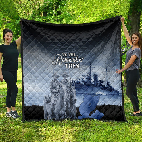 New Zealand ANZAC Day Quilt HMNZS Achilles We Will Remember Them
