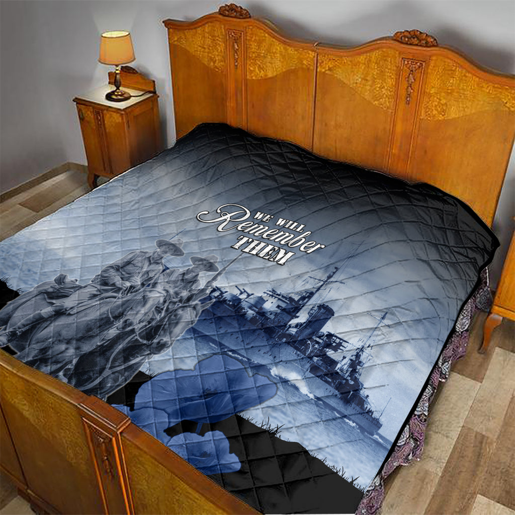 New Zealand ANZAC Day Quilt HMNZS Achilles We Will Remember Them