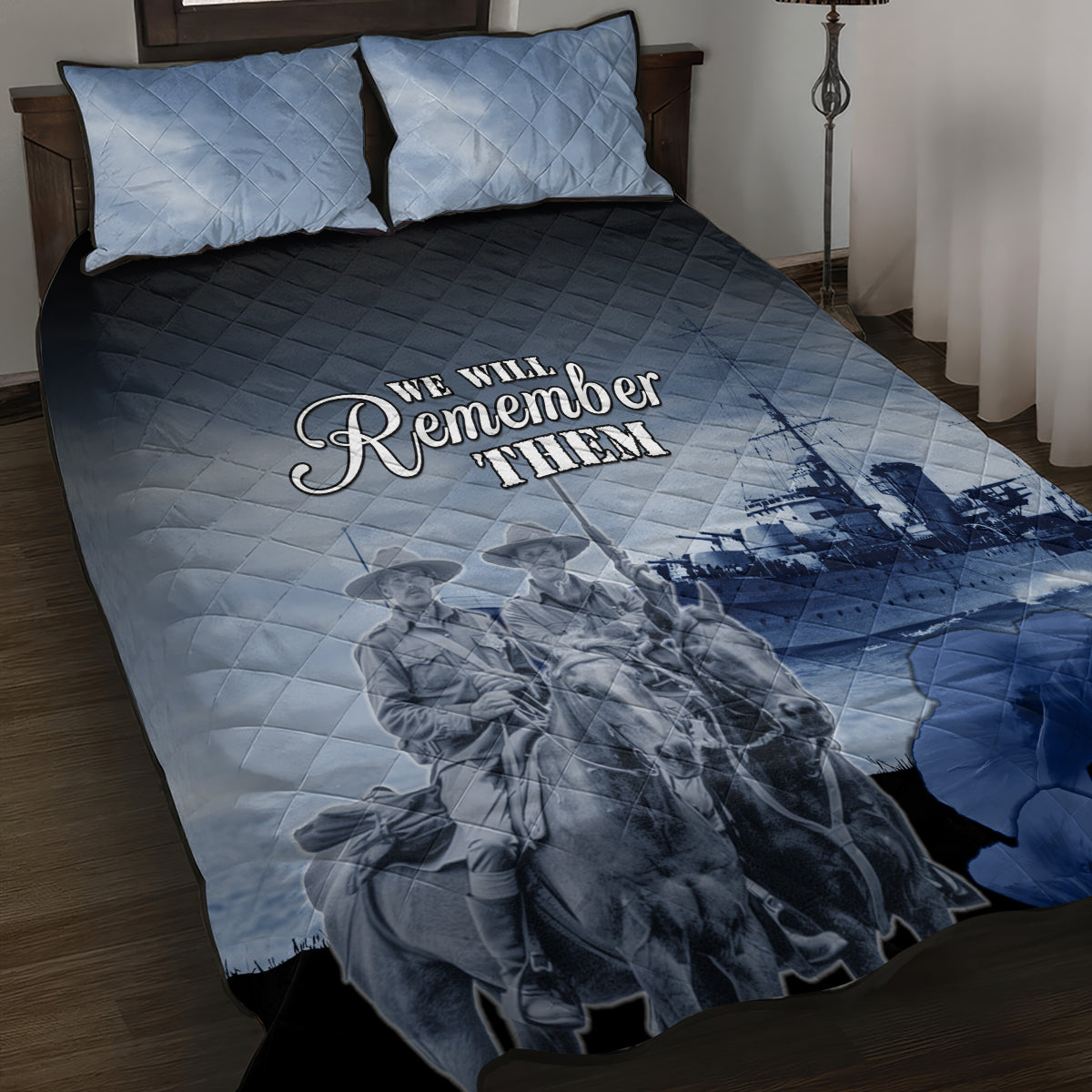 New Zealand ANZAC Day Quilt Bed Set HMNZS Achilles We Will Remember Them