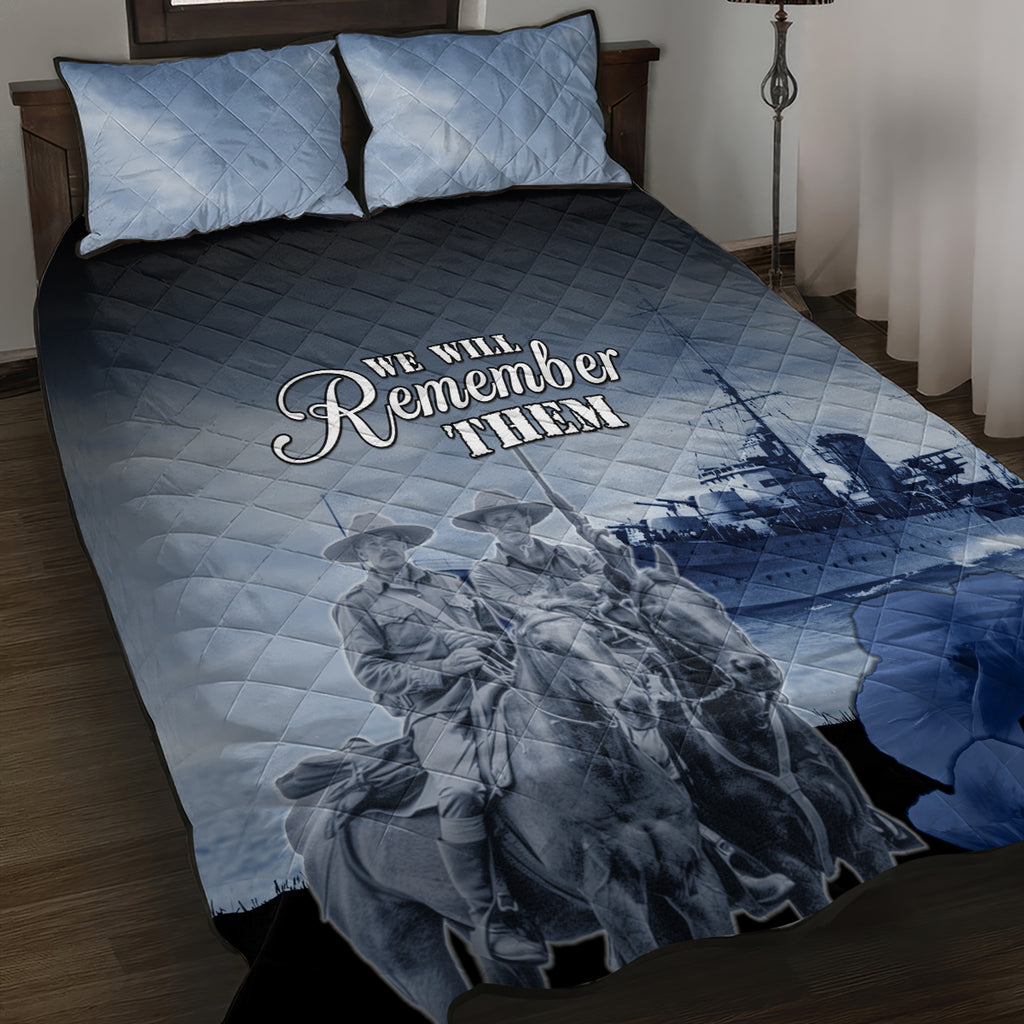 New Zealand ANZAC Day Quilt Bed Set HMNZS Achilles We Will Remember Them