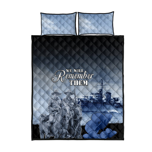 New Zealand ANZAC Day Quilt Bed Set HMNZS Achilles We Will Remember Them
