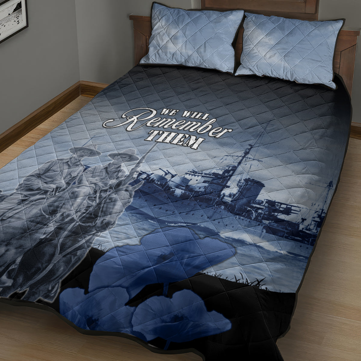 New Zealand ANZAC Day Quilt Bed Set HMNZS Achilles We Will Remember Them