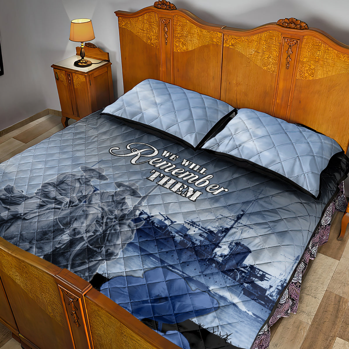 New Zealand ANZAC Day Quilt Bed Set HMNZS Achilles We Will Remember Them