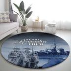 New Zealand ANZAC Day Round Carpet HMNZS Achilles We Will Remember Them