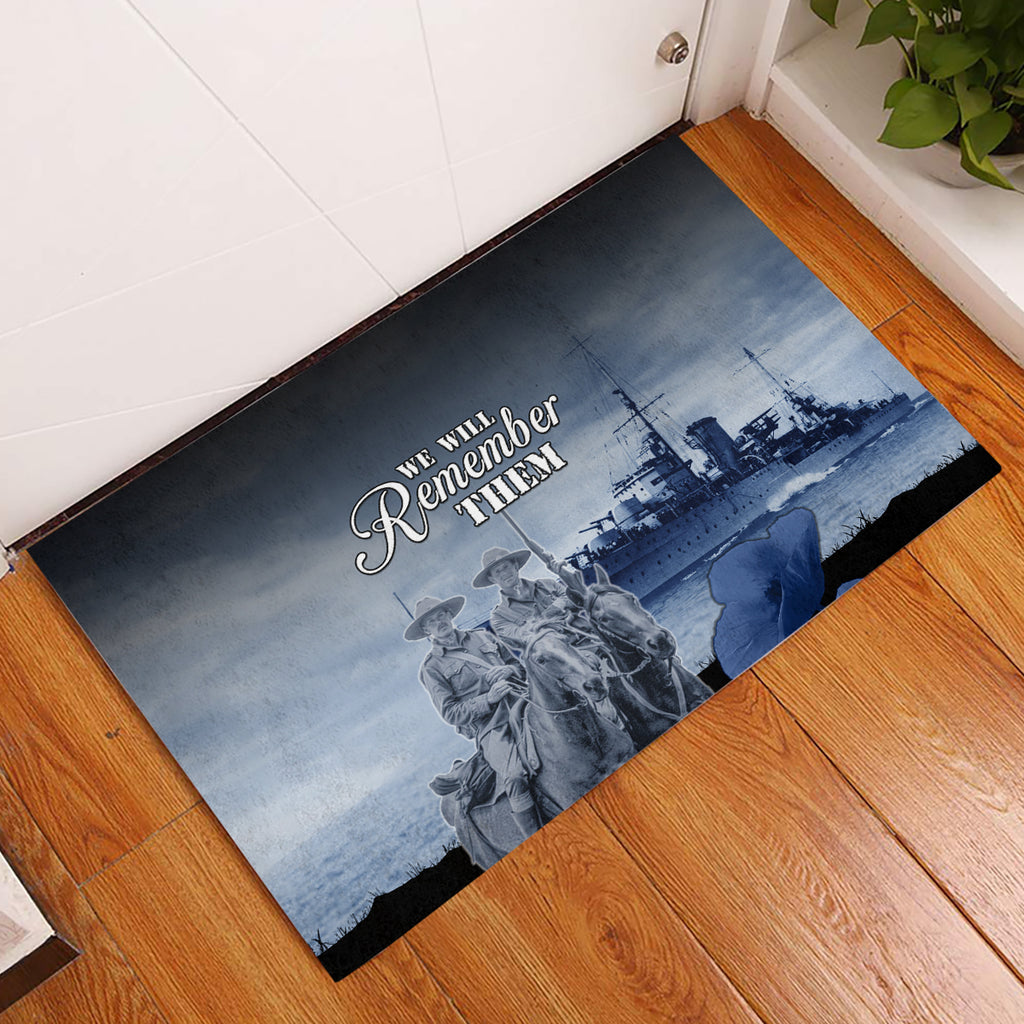 New Zealand ANZAC Day Rubber Doormat HMNZS Achilles We Will Remember Them