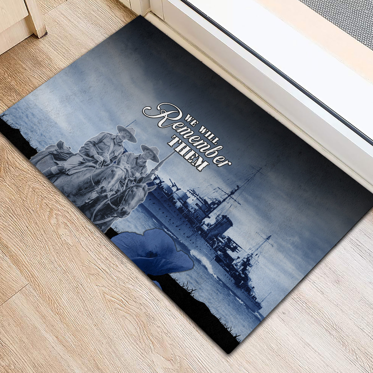 New Zealand ANZAC Day Rubber Doormat HMNZS Achilles We Will Remember Them