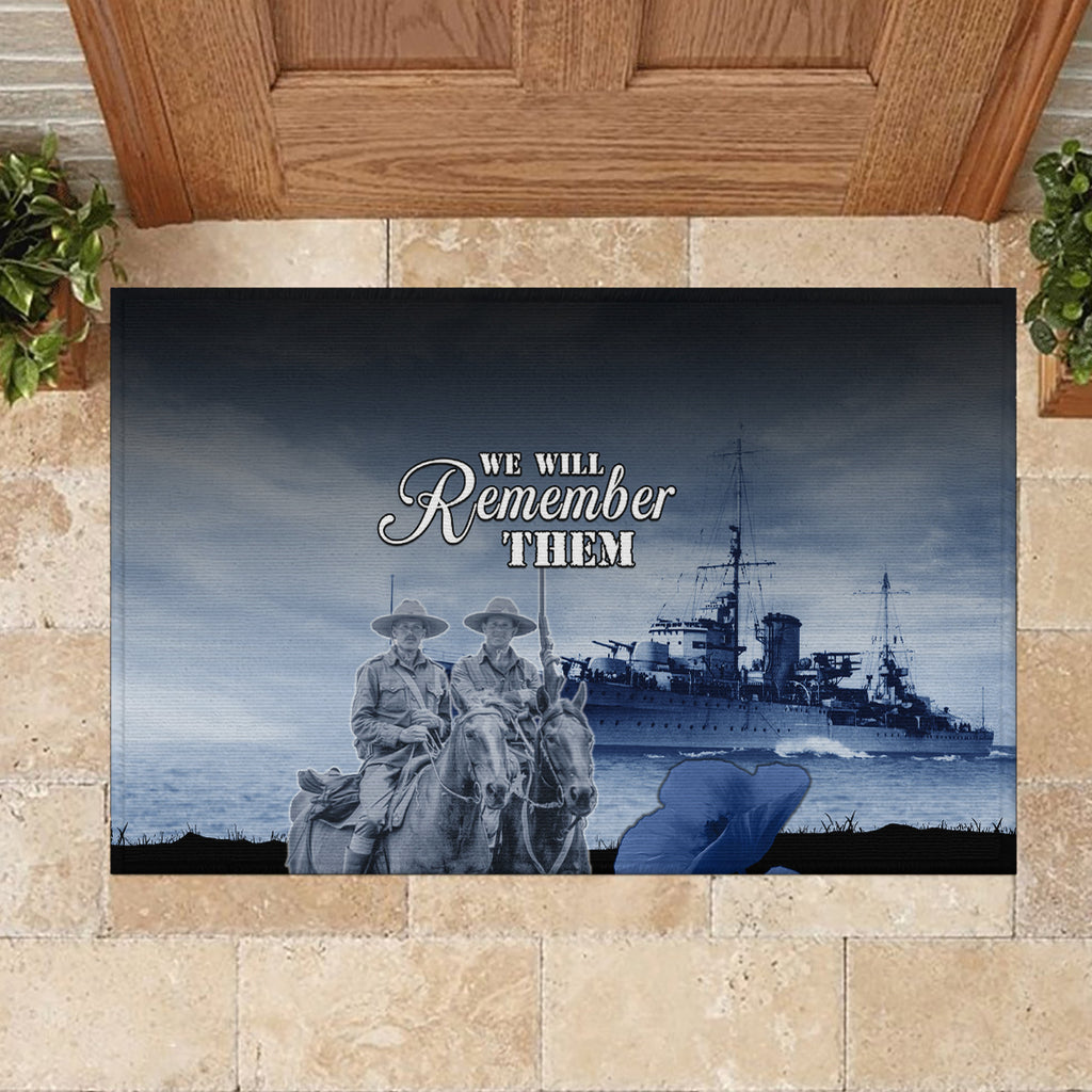 New Zealand ANZAC Day Rubber Doormat HMNZS Achilles We Will Remember Them