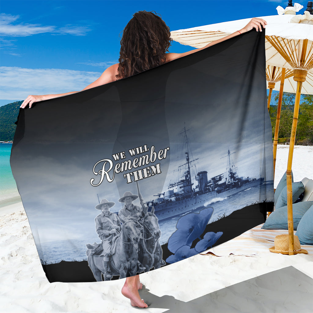 New Zealand ANZAC Day Sarong HMNZS Achilles We Will Remember Them