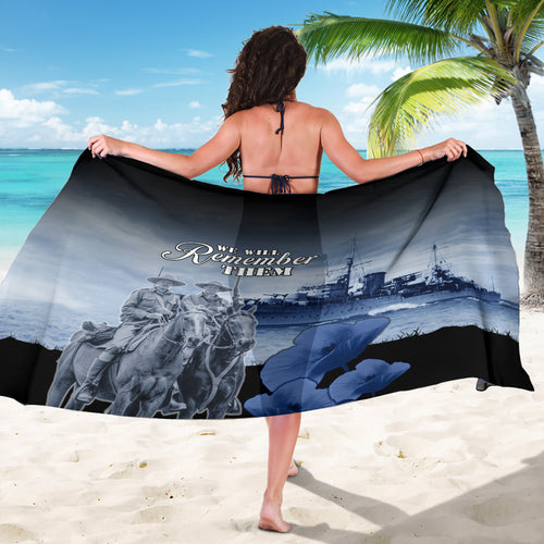 New Zealand ANZAC Day Sarong HMNZS Achilles We Will Remember Them