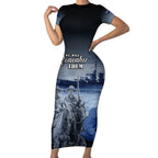New Zealand ANZAC Day Short Sleeve Bodycon Dress HMNZS Achilles We Will Remember Them
