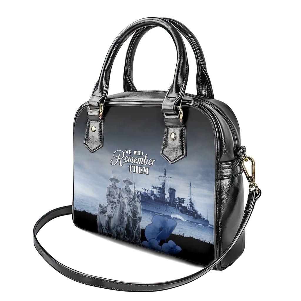 New Zealand ANZAC Day Shoulder Handbag HMNZS Achilles We Will Remember Them