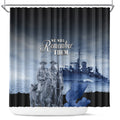 New Zealand ANZAC Day Shower Curtain HMNZS Achilles We Will Remember Them