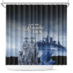 New Zealand ANZAC Day Shower Curtain HMNZS Achilles We Will Remember Them
