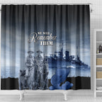 New Zealand ANZAC Day Shower Curtain HMNZS Achilles We Will Remember Them