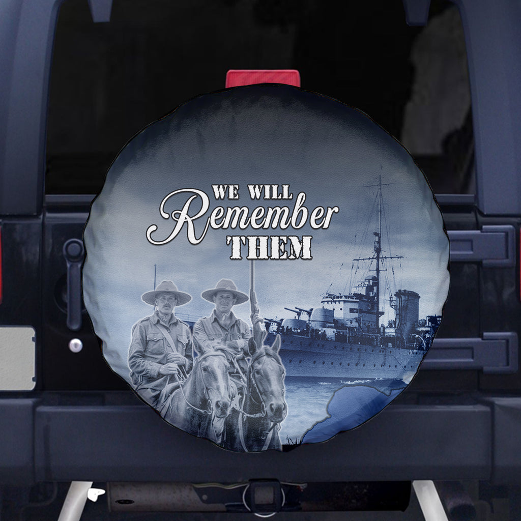 New Zealand ANZAC Day Spare Tire Cover HMNZS Achilles We Will Remember Them
