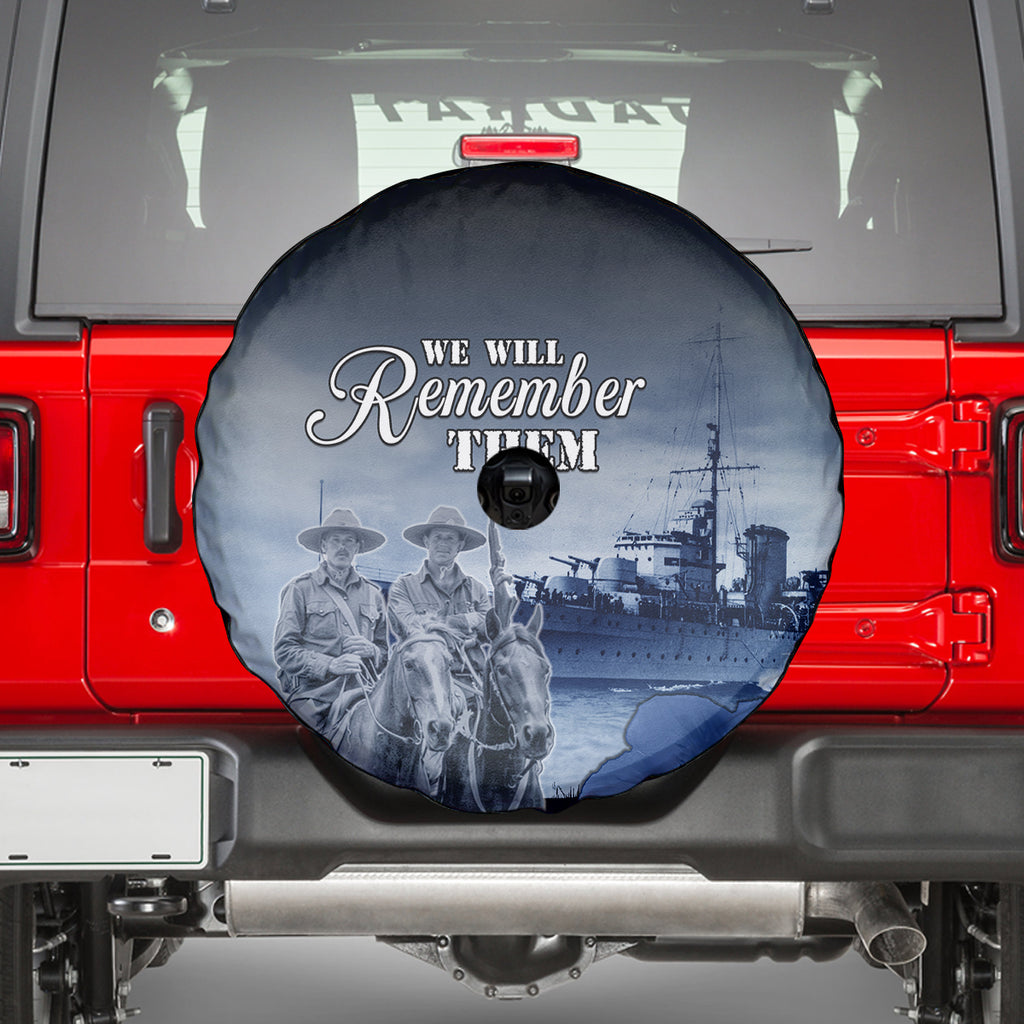 New Zealand ANZAC Day Spare Tire Cover HMNZS Achilles We Will Remember Them