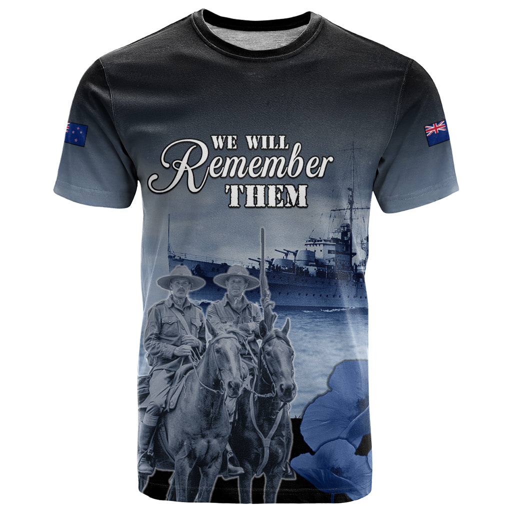 New Zealand ANZAC Day T Shirt HMNZS Achilles We Will Remember Them