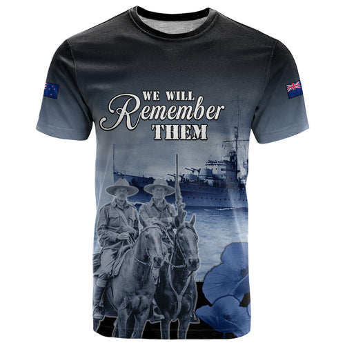 New Zealand ANZAC Day T Shirt HMNZS Achilles We Will Remember Them