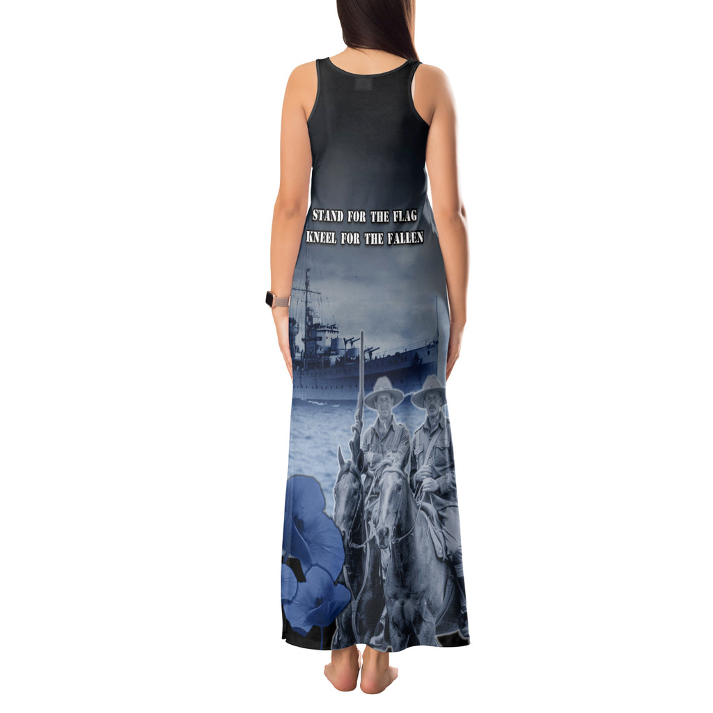 New Zealand ANZAC Day Tank Maxi Dress HMNZS Achilles We Will Remember Them