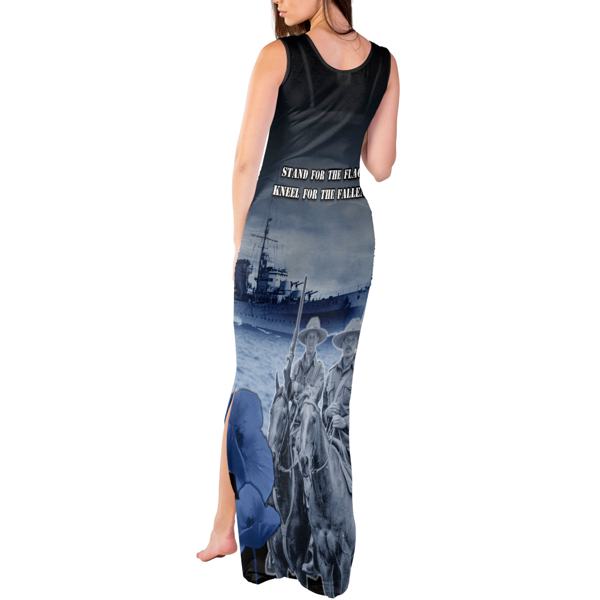 New Zealand ANZAC Day Tank Maxi Dress HMNZS Achilles We Will Remember Them