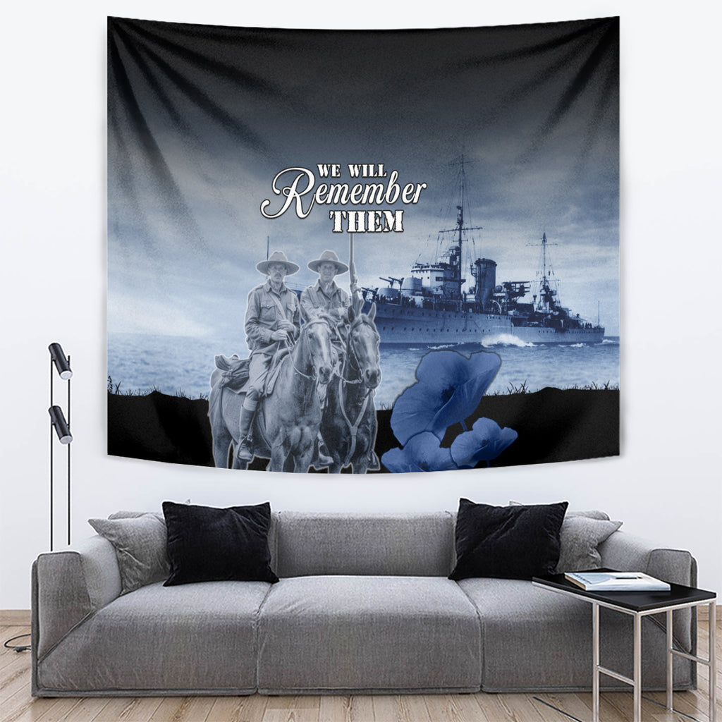 New Zealand ANZAC Day Tapestry HMNZS Achilles We Will Remember Them