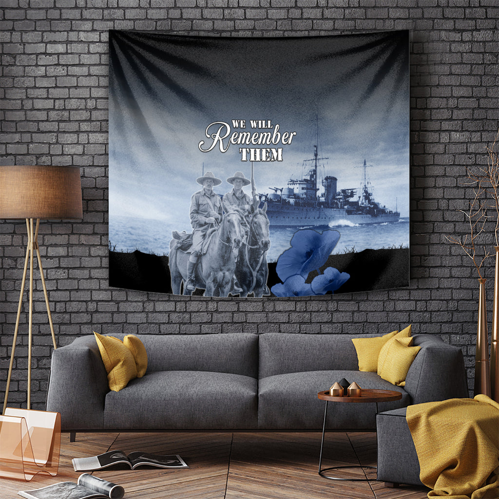 New Zealand ANZAC Day Tapestry HMNZS Achilles We Will Remember Them