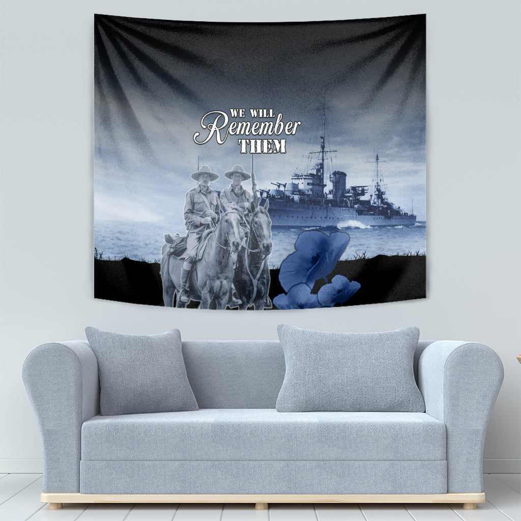 New Zealand ANZAC Day Tapestry HMNZS Achilles We Will Remember Them