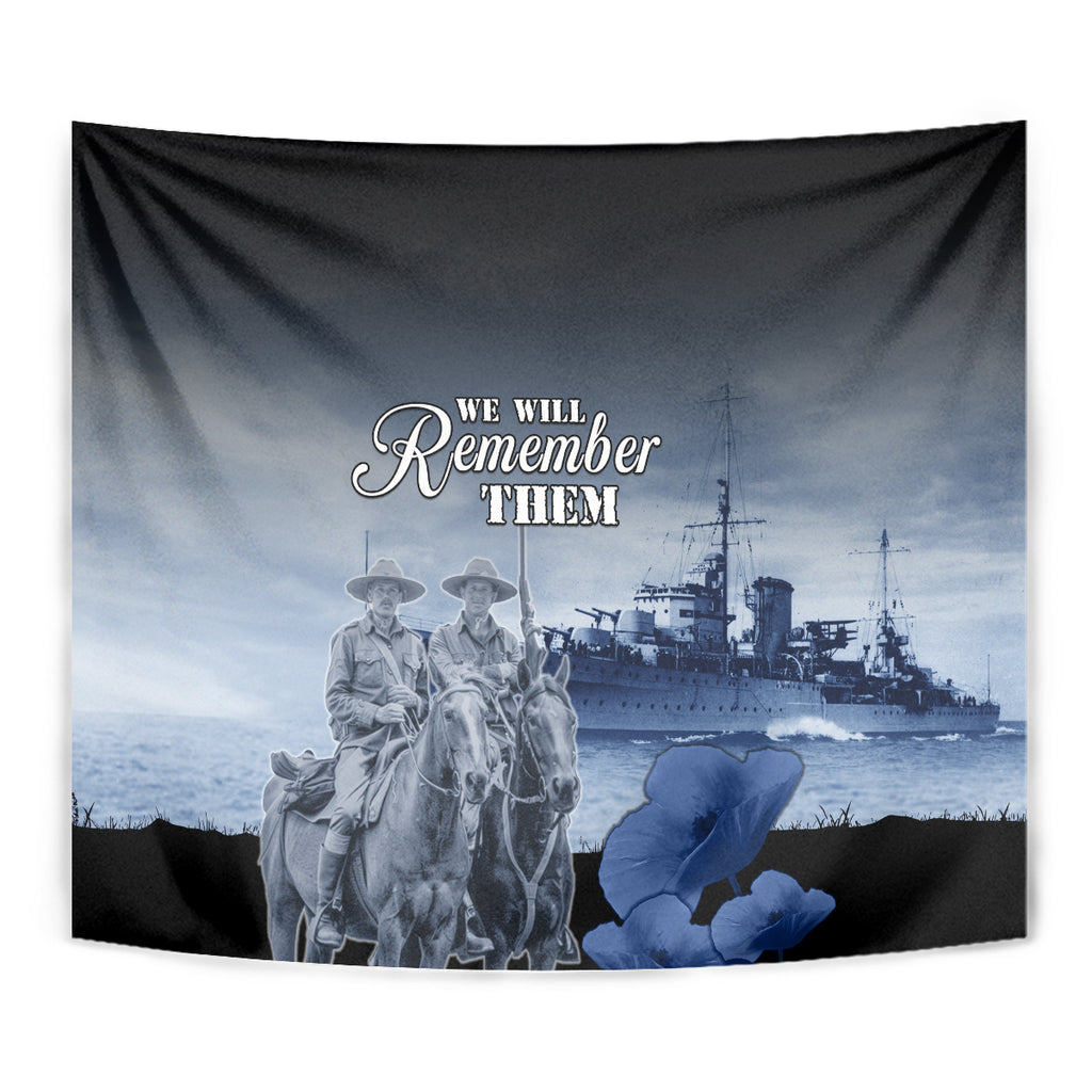 New Zealand ANZAC Day Tapestry HMNZS Achilles We Will Remember Them