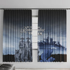 New Zealand ANZAC Day Window Curtain HMNZS Achilles We Will Remember Them