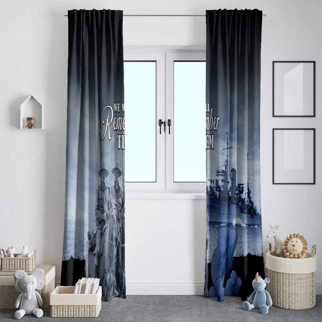 New Zealand ANZAC Day Window Curtain HMNZS Achilles We Will Remember Them