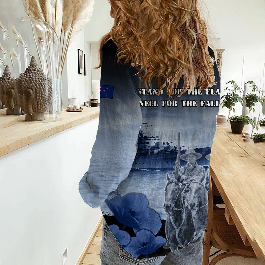 New Zealand ANZAC Day Women Casual Shirt HMNZS Achilles We Will Remember Them