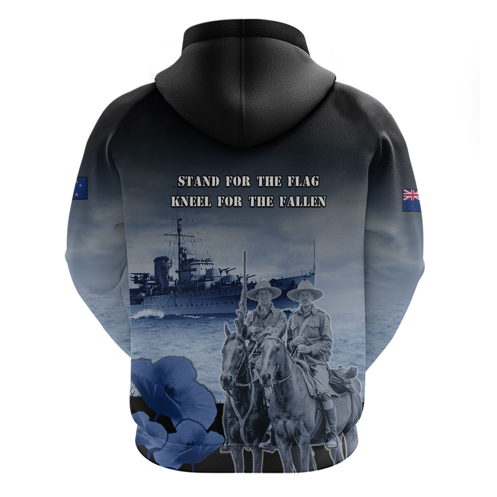 New Zealand ANZAC Day Zip Hoodie HMNZS Achilles We Will Remember Them