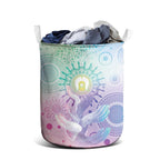 Aussie NAIDOC Week Laundry Basket Pastel Aboriginal Dot Art