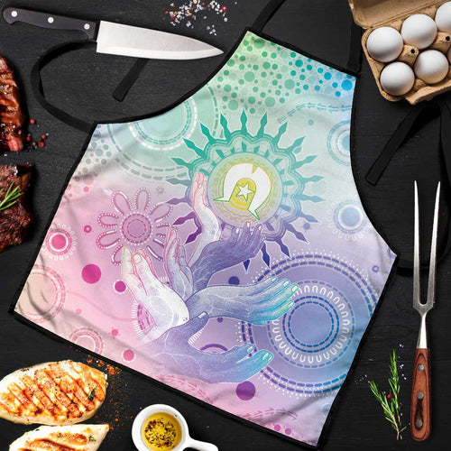 Aussie NAIDOC Week Apron Pastel Aboriginal Dot Art