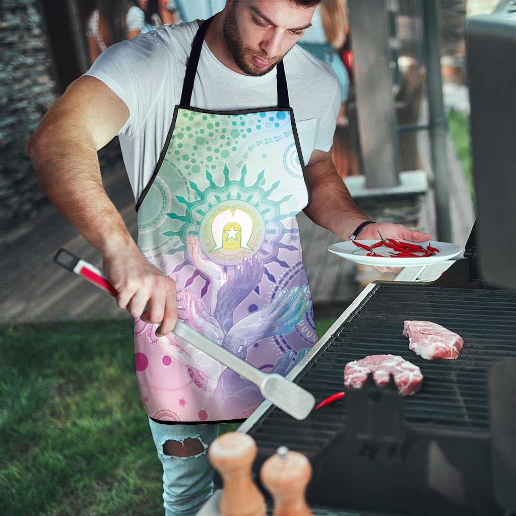 Aussie NAIDOC Week Apron Pastel Aboriginal Dot Art