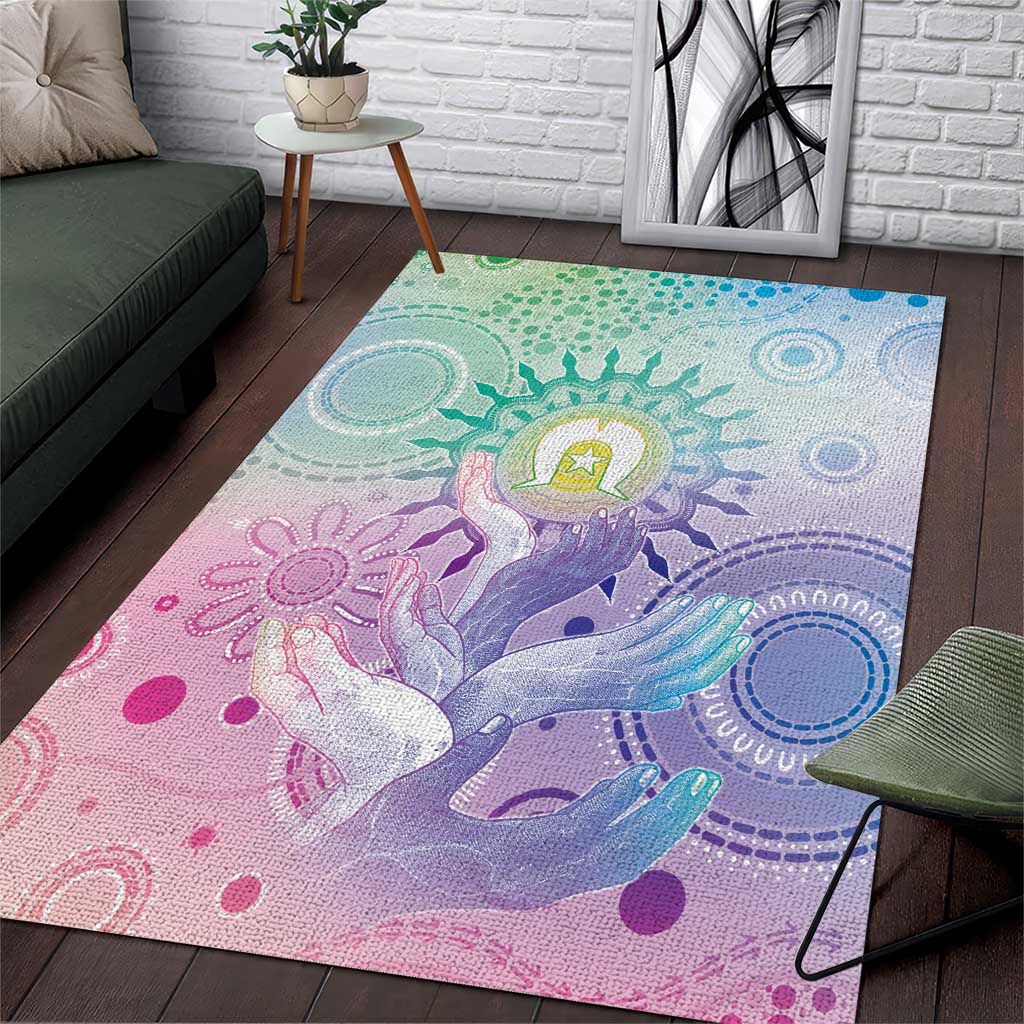 Aussie NAIDOC Week Area Rug Pastel Aboriginal Dot Art
