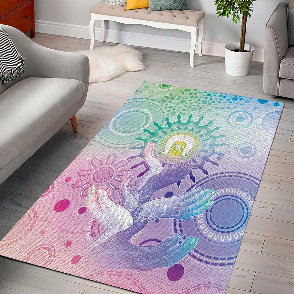 Aussie NAIDOC Week Area Rug Pastel Aboriginal Dot Art