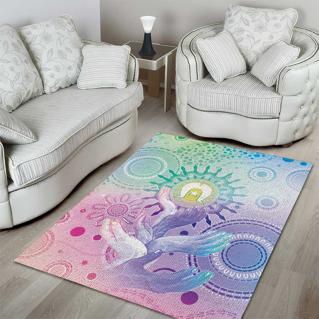 Aussie NAIDOC Week Area Rug Pastel Aboriginal Dot Art