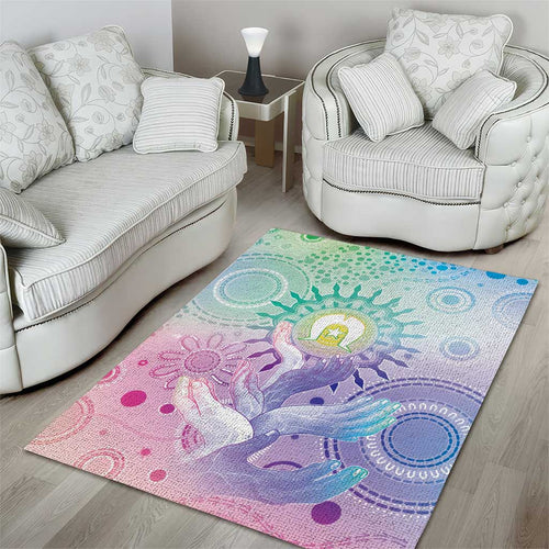 Aussie NAIDOC Week Area Rug Pastel Aboriginal Dot Art