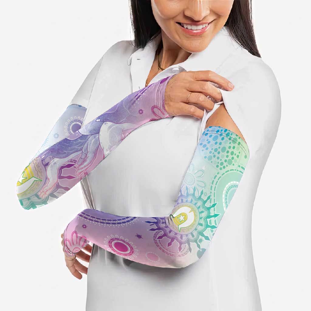 Aussie NAIDOC Week Arm Sleeves Pastel Aboriginal Dot Art
