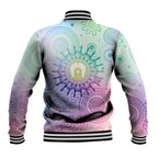 Aussie NAIDOC Week Baseball Jacket Pastel Aboriginal Dot Art