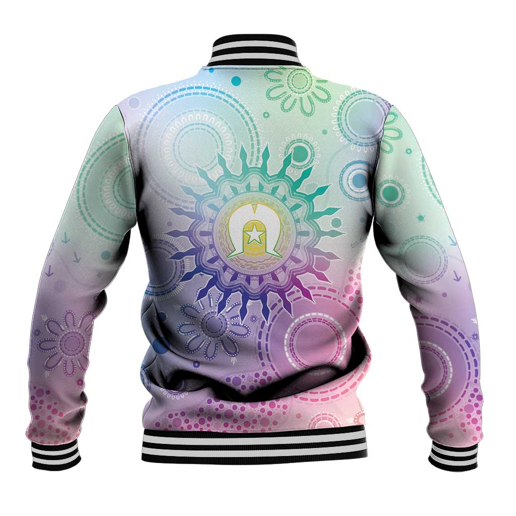 Aussie NAIDOC Week Baseball Jacket Pastel Aboriginal Dot Art