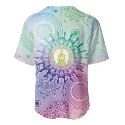 Aussie NAIDOC Week Baseball Jersey Pastel Aboriginal Dot Art