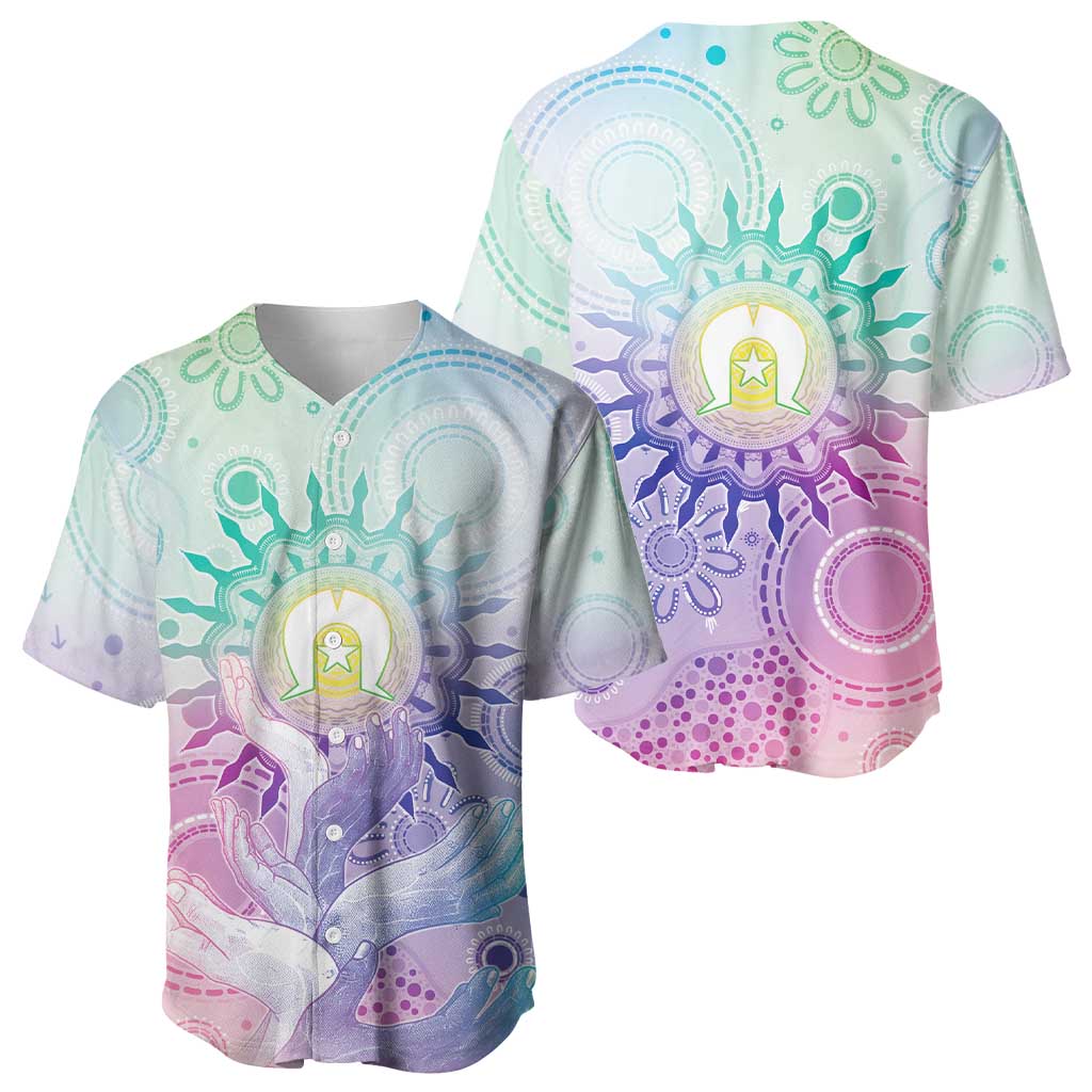 Aussie NAIDOC Week Baseball Jersey Pastel Aboriginal Dot Art