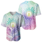 Aussie NAIDOC Week Baseball Jersey Pastel Aboriginal Dot Art